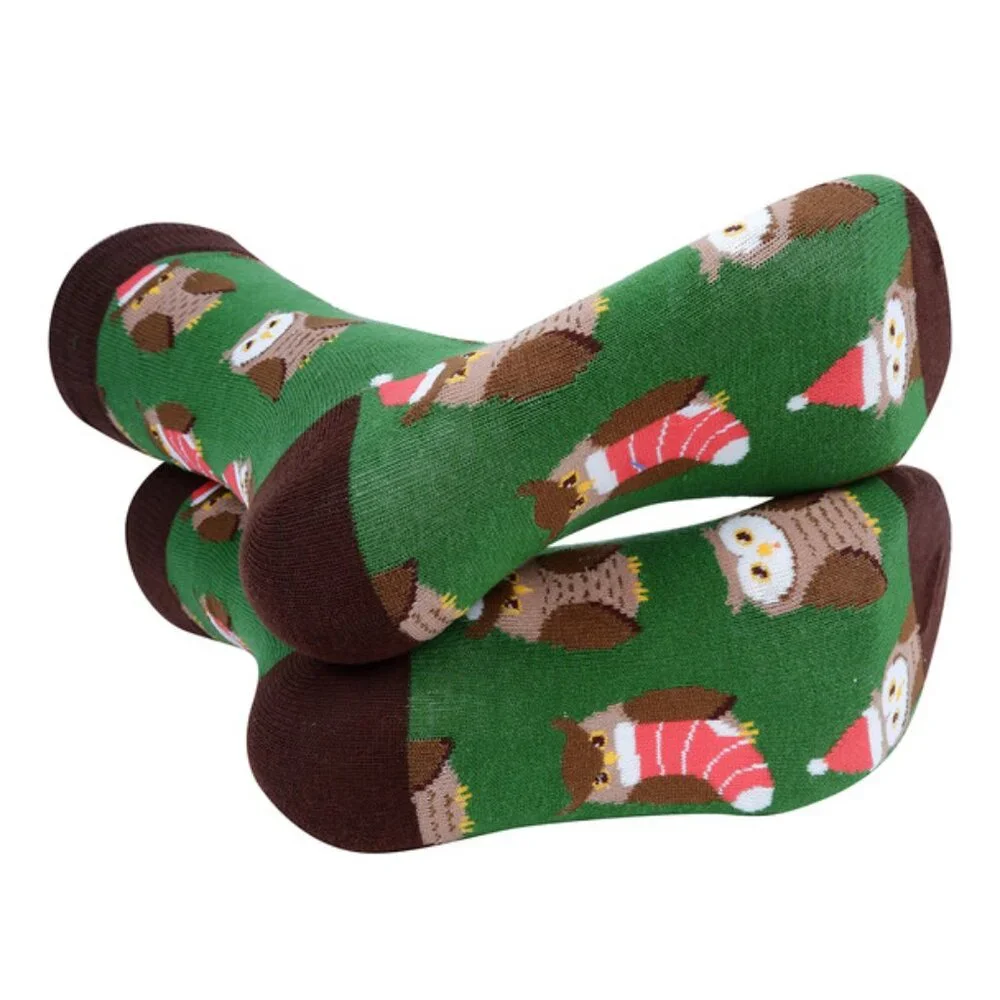 Holiday / Christmas Owl Men's Crew Socks - NWT